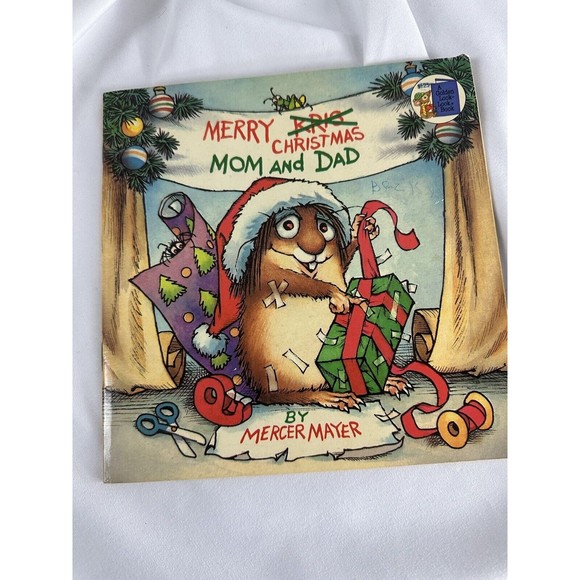 GOLDEN Other - MERRY CHRISTMAS MOM AND DAD Retro Vintage Golden Book Mercer Mayer 1982 HOLIDAY